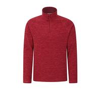 Mountain Warehouse Micropolaire Hommes Snowdon - Chaude, Respirante, séchage Rapide, col zippé, Douce - pour Voyager, Hiver Rouge Foncé XXL