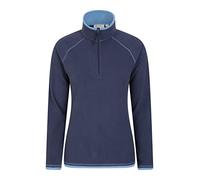 Mountain Warehouse Montana Micropolaire pour Femme-Pull Respirant, léger, col Montant et séchage Rapide, Veste Polaire Chaude, mi-Fermeture éclair - Sport, Hiver, Rando Bleu Marine 40
