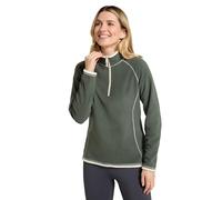 Mountain Warehouse Montana Micropolaire pour Femme-Pull Respirant, léger, col Montant et séchage Rapide, Veste Polaire Chaude, mi-Fermeture éclair - Sport, Hiver, Rando Vert foncé 52
