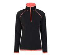 Mountain Warehouse Montana Micropolaire pour Femme-Pull Respirant, léger, col Montant et séchage Rapide, Veste Polaire Chaude, mi-Fermeture éclair - Sport, Hiver, Rando Noir 44