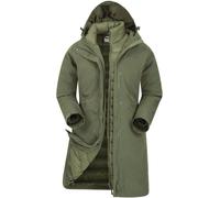 Mountain Warehouse Alaskan Veste Longue 3 en 1 pour Femme - Manteau de Pluie Chaud, Imperméable Doublure Polaire Amovible pour Dame - Sport, Printemps été, en plein air