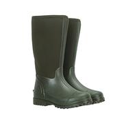 Mountain Warehouse Mucker Bottes Hautes en néoprène pour Femme - Bottes de Pluie faciles à Nettoyer, résistantes à l'eau avec Crampons Profonds - Idéal pour l'extérieur Kaki 37