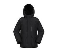 Mountain Warehouse Noah Kids Borg Veste imperméable doublée Sherpa avec de nombreuses poches pour garçons et filles - Automne hiver en plein air, voyage et randonnée, Noir , 9-10 Years