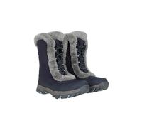 Mountain Warehouse Ohio Bottes de Neige pour Femme - Chaussures Anti-Neige en Fausse Fourrure pour Femme, testées thermiquement à -20 °C, Isotherm - Ski d'hiver Bleu 38