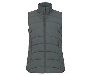 Mountain Warehouse Opal Doudoune pour Femme - Veste matelassée légère, sans Manche, Hydrofuge, résistante Eau et Pluie - Montagne, randonnée, Running, mi-Saison, Hiver Kaki Foncé 46