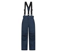 Mountain Warehouse Pantalon de Ski Enfants Falcon Extreme - Coutures soudées, Imperméable, Guêtres Pare-Neige, Poches sécurisées - pour Le Ski et Les Vacances, Hiver Bleu Foncé 11-12 Ans