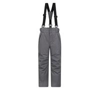 Mountain Warehouse Pantalon de Ski Enfants Falcon Extreme - Coutures soudées, Imperméable, Guêtres Pare-Neige, Poches sécurisées - pour Le Ski et Les Vacances, Hiver Gris foncé 11-12 Ans