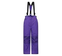 Mountain Warehouse Pantalon de ski pour enfants Honey - résistant à la neige, guêtres de neige, genoux renforcés, ouverture zippée à la cheville, bretelles amovibles - Idéal pour le ski, l'hiver Lila 11-12 ANS
