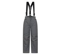 Mountain Warehouse Pantalon de Ski Raptor Enfants -Deux Poches, Résistant à la Neige, Bretelles Amovibles, Ouverture Cheville, Genoux renforcés -Garçons et Filles, Hiver Gris Moyen 7-8 Ans
