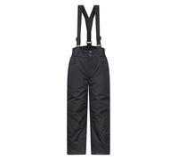 Mountain Warehouse Pantalon de Ski Raptor Enfants -Deux Poches, Résistant à la Neige, Bretelles Amovibles, Ouverture Cheville, Genoux renforcés -Garçons et Filles, Hiver Noir 7-8 Ans