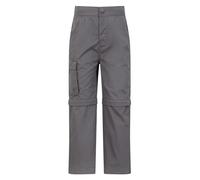 Mountain Warehouse Pantalon Zip-Off pour Enfants Active - Pantalon léger, séchage Rapide, Style décontracté, Poches, Facile d'entretien -pour Le Camping, Les Voyages Gris foncé 11-12 Ans