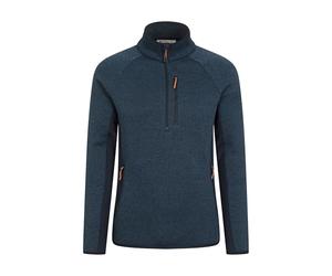 Mountain Warehouse Polaire zippé Treston pour Homme - avec pans Extensibles - Anti-Boulochage - Idéal pour Le Camping, l'extérieur, Les Voyages et la randonnée Bleu Marine L