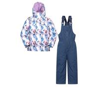 Mountain Warehouse Polar Zone Ensemble veste et salopette de ski pour enfants - Ensemble de ski doublé en polaire avec poches, garçons et filles - Ski d'hiver, sports et plein air, violet, 9-10 ans