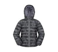 Mountain Warehouse Seasons Manteau Imperméable pour Fille Et Garçon - Doudoune Rembourrée Et Légère À Capuche pour Enfant, Veste d'hiver Matelassée pour Garçon Et Fille Noir 3-4 Ans