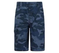 Mountain Warehouse Short Cargo pour Enfants - 100% Coton, Ceinture réglable, Short Doux, Poche, Entretien Facile - Camping, Voyage Bleu Marine 11-12 Ans