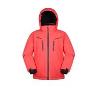 Mountain Warehouse Slalom Kids Extreme Veste de ski imperméable - Manteau rembourré doublé en polaire avec jupe de neige amovible, garçons et filles - Ski d'hiver, sport, marche, Corail, 9-10 Years