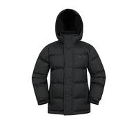 Mountain Warehouse Snow Veste De Ski pour Enfant - Doudoune À Capuche, Manteau Extra Chaud pour Enfant, Veste d'hiver Imperméable Noir 7-8 Ans