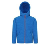 Mountain Warehouse Snowdonia II Sweat à capuche pour enfant - Haut en micropolaire entièrement zippé avec poches avant, pour garçon et fille - Idéal pour l'extérieur Bleu 7-8 ANS