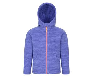 Mountain Warehouse Snowdonia II Sweat à capuche pour enfant - Haut en micropolaire entièrement zippé avec poches avant, pour garçon et fille - Idéal pour l'extérieur Violet foncé 9-10 ANS