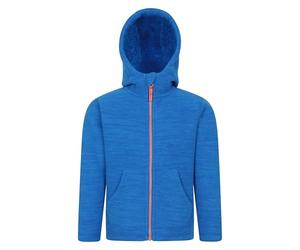 Mountain Warehouse Snowdonia II Sweat à capuche pour enfant - Haut en micropolaire entièrement zippé avec poches avant, pour garçon et fille - Idéal pour l'extérieur Bleu 7-8 ANS