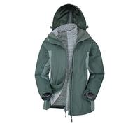 Mountain Warehouse Veste 3-en-1 Thunderstorm pour Femme - Imperméable et Ajustable, intérieur en Polaire détachable - pour Les Voyages et Les Sorties en Plein air, Hiver Kaki 44
