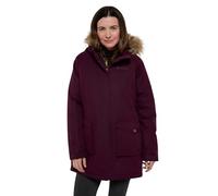 Mountain Warehouse Veste d'hiver Tarka Femme - Manteau rembourré Long, Imperméable, Doublure en Polaire, Capuche en Fausse Fourrure - Idéale pour Camper par Temps Froid Bordeaux 36