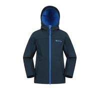 Mountain Warehouse Veste Enfant Exodus Softshell - Coupe-Vent, Imperméable Fille Et Garçon, Veste Polaire Unisexe, Veste À Capuche Conçue Pour Sport Et Voyage Bleu marine 11-12 ANS