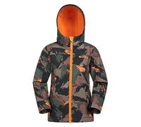 Mountain Warehouse Veste Enfant Exodus Softshell - Coupe-Vent, Imperméable Fille Et Garçon, Veste Polaire Unisexe, Veste À Capuche Conçue Pour Sport Et Voyage Kaki Foncé 11-12 ANS