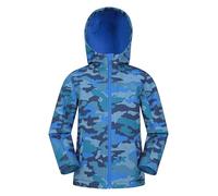 Mountain Warehouse Veste Enfant Exodus Softshell - Coupe-Vent, Imperméable Fille Et Garçon, Veste Polaire Unisexe, Veste À Capuche Conçue pour Sport Et Voyage Bleu 7-8 Ans