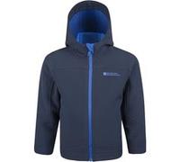 Mountain Warehouse Veste Enfant Fille Garçon Softshell Capuche Résistant Eau Coupe Vent Exodus Bleu Marine G