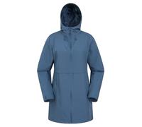 Mountain Warehouse Veste imperméable Hilltop Womens - Légère - Idéale pour Le Printemps par Temps Humide, la Marche, Le Plein air et Le Camping Bleu Foncé 34