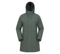 Mountain Warehouse Veste imperméable Hilltop Womens - Légère - Idéale pour Le Printemps par Temps Humide, la Marche, Le Plein air et Le Camping Kaki Foncé 46