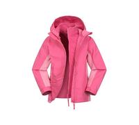 Mountain Warehouse Veste imperméable Lightning 3 en 1 pour Enfant - Coutures collées, Doublure intérieure Amovible, Plusieurs Poches - pour Marche et randonnée, Hiver Rose Clair 9-10 Ans