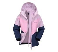 Mountain Warehouse Veste imperméable Lightning 3 en 1 pour enfant - Coutures collées, doublure intérieure amovible, plusieurs poches - Pour marche et randonnée, hiver Bleu Foncé 5-6 ANS