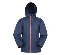 Mountain Warehouse Veste imperméable Torrent pour Enfant - Veste de Pluie à Coutures étanches - Poches zippées - Bretelles réglables - pour Voyages, Camping, randonnée Bleu Foncé 11-12 Ans