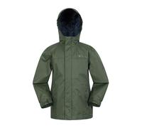 Mountain Warehouse Veste imperméable Torrent pour Enfant - Veste de Pluie à Coutures étanches - Poches zippées - Bretelles réglables - pour Voyages, Camping, randonnée Kaki 11-12 Ans