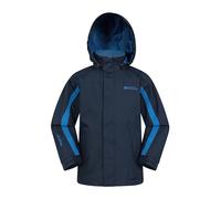 Mountain Warehouse Veste Samson Enfants - Poignets réglables, Poches, Capuche Réglable, Imperméable, Coutures Thermosoudées - Manteau Toutes Saisons idéal pour l'hiver Bleu Marine 5-6 Ans