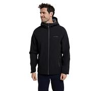 Mountain Warehouse Veste Softshell Exodus pour Hommes-Manteau décontracté à la Coupe Pratique, Veste imperméable, Ourlet, Capuche et Poignets Ajustables-pour Les Voyages Noir M