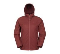 Mountain Warehouse Veste Softshell Exodus pour Hommes-Manteau décontracté à la Coupe Pratique, Veste imperméable, Ourlet, Capuche et Poignets Ajustables-pour Les Voyages Rouge Foncé M