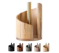 Mountain Wooden Paper Towel Holder Countertop with Mango Wood & Spiral Design, Round Base & Iron Holder Holds Jumbo and Mega Rolls, Effortless One-Hand Tearing (Natural2)