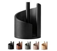 Mountain Wooden Paper Towel Holder Countertop with Mango Wood & Spiral Design, Round Base & Iron Holder Holds Jumbo and Mega Rolls, Effortless One-Hand Tearing (Black)