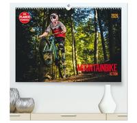 Mountainbike Action (hochwertiger Premium Wandkalender 2026 DIN A2 quer), Kunstdruck in Hochglanz: Action quer durch den Wald