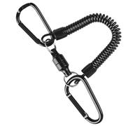 Mountaineering Buckle, Fishing Gear, 0.94x5.91 inches Release Buckle Clips, Strong Magnetic Clip, Spring Coil Rope, Backpack Tools Secure Attachment, Load-Bearing Outdoor Hook for Bags and Hiking Use