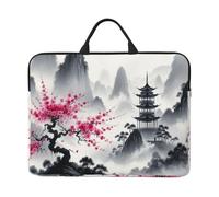 Mountainous-Landscape-Ink-Wash Housse pour ordinateur portable 14" avec fermeture éclair