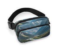 Mountains And Rivers Sac banane tendance avec sangle réglable pour entraînement en plein air cyclisme unisexe, blanc, 20 x 13 cm, sac banane, blanc, 20x13cm, Sac banane