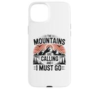 Mountains are Calling & I Must Go Retro 80s 90s Vibe Coque pour iPhone 15 Plus