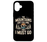 Mountains are Calling & I Must Go Retro 80s 90s Vibe Coque pour iPhone 16 Plus