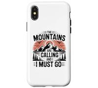 Mountains are Calling & I Must Go Retro 80s 90s Vibe Coque pour iPhone X/XS