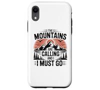 Mountains are Calling & I Must Go Retro 80s 90s Vibe Coque pour iPhone XR