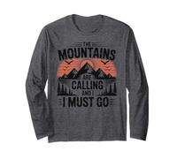 Mountains are Calling & I Must Go Retro 80s 90s Vibe Manche Longue